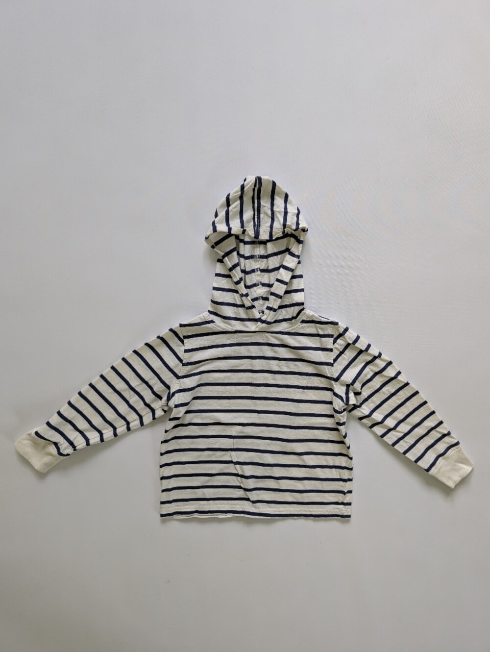 Crewcuts Navy Striped Hooded T-shirt Cotton Size 5